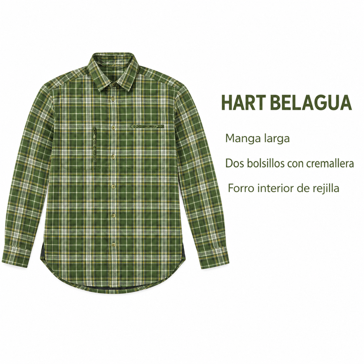 Hart Belagua: manga larga, dos bolsillos con cremallera y forro interior de rejilla