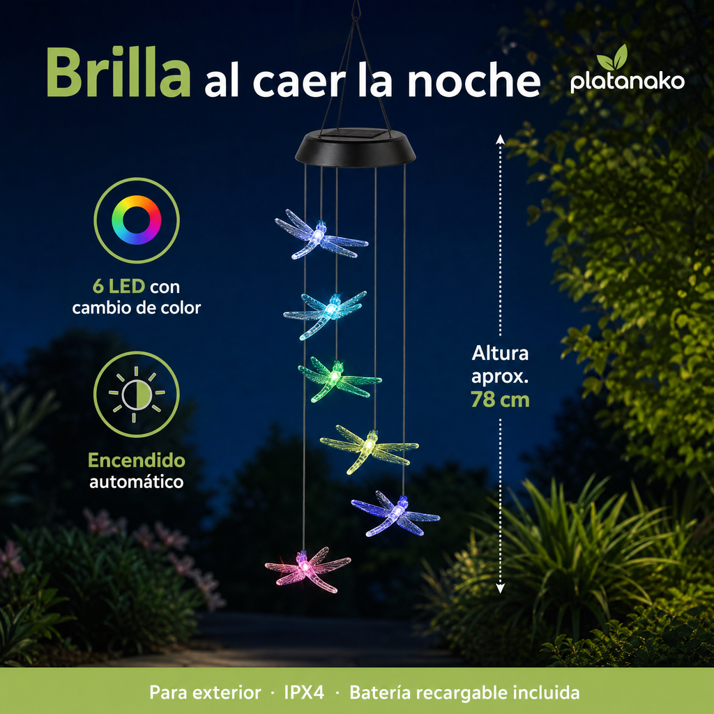 Livarno Home Guirnalda Solar de Libélulas LED, 78 cm