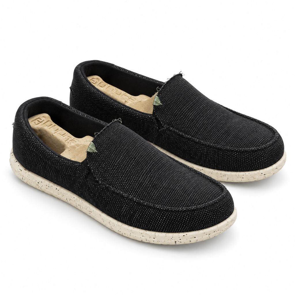 Mocasines HEYDUDE Mikka Free Ink sobre fondo blanco