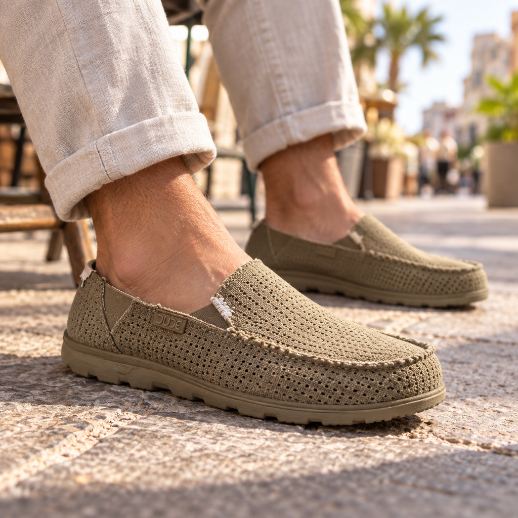 HEYDUDE Party Perforated Chestnut en uso