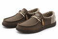 Mocasines HEYDUDE Wally Break Stitch 14847 Clay sobre fondo blanco