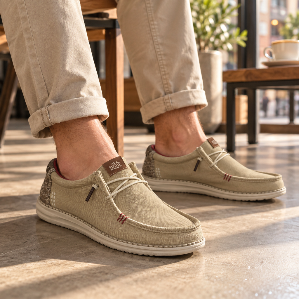HEYDUDE Wally Workwear 17620 beige en uso