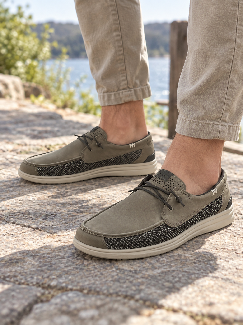 Mocasines HEYDUDE Welsh Grip 16484 Sand, imagen lifestyle