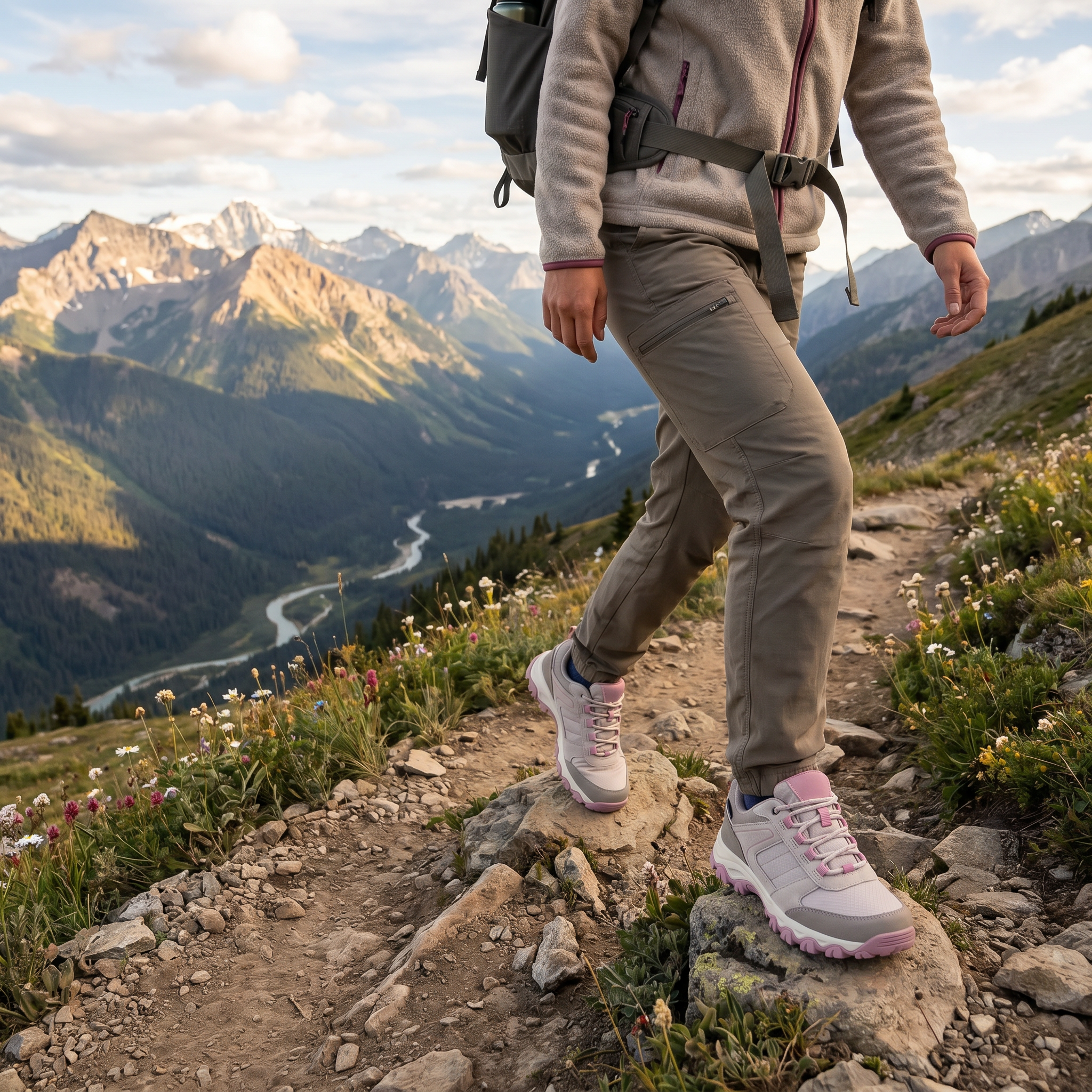 Zapatillas Trekking/Trail Mujer Gris/Rosa — Suela Trail