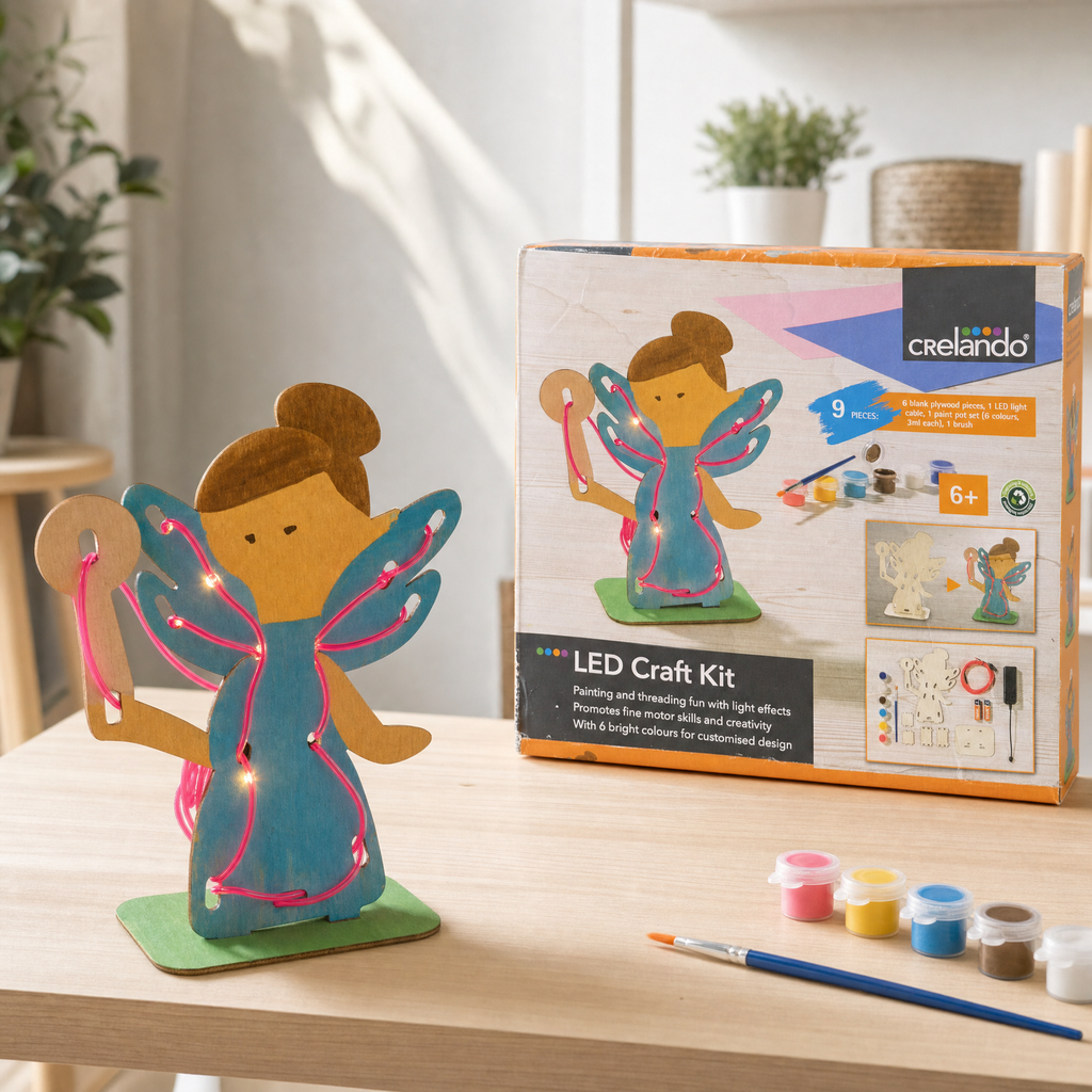 Crelando Kit Creativo LED de Ángel, 9 Piezas