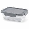 SilverCrest recipiente para alimentos rectangular con tapa gris y cuerpo transparente