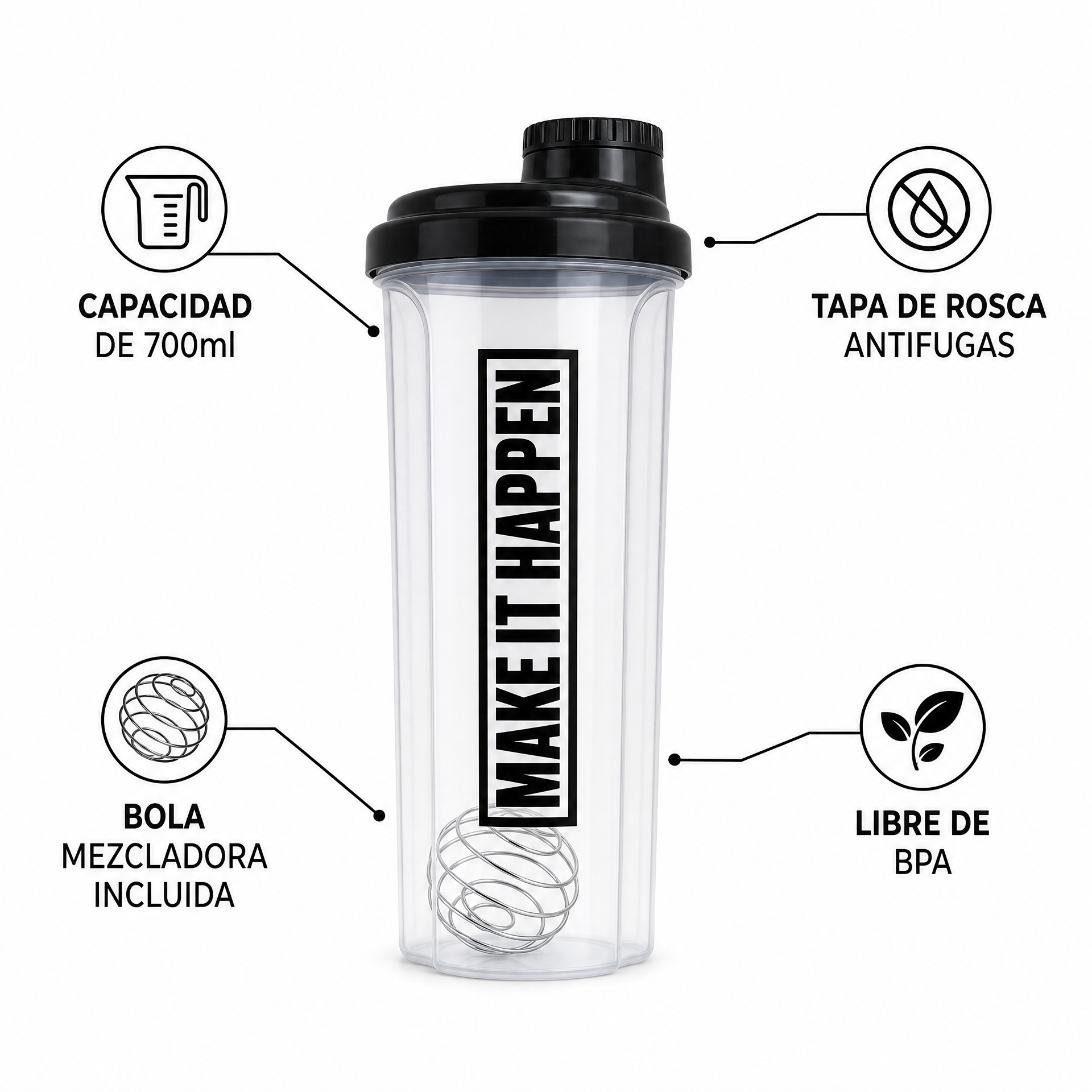 IronMaxx Shaker 700ml Make It Happen