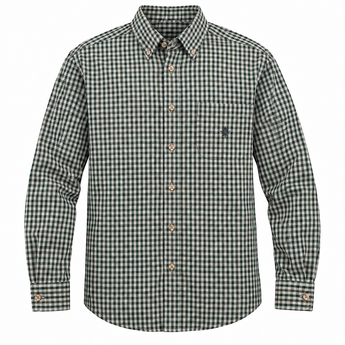 Camisa Idaho de cuadros verde oscuro y crudo talla XXL sobre fondo blanco