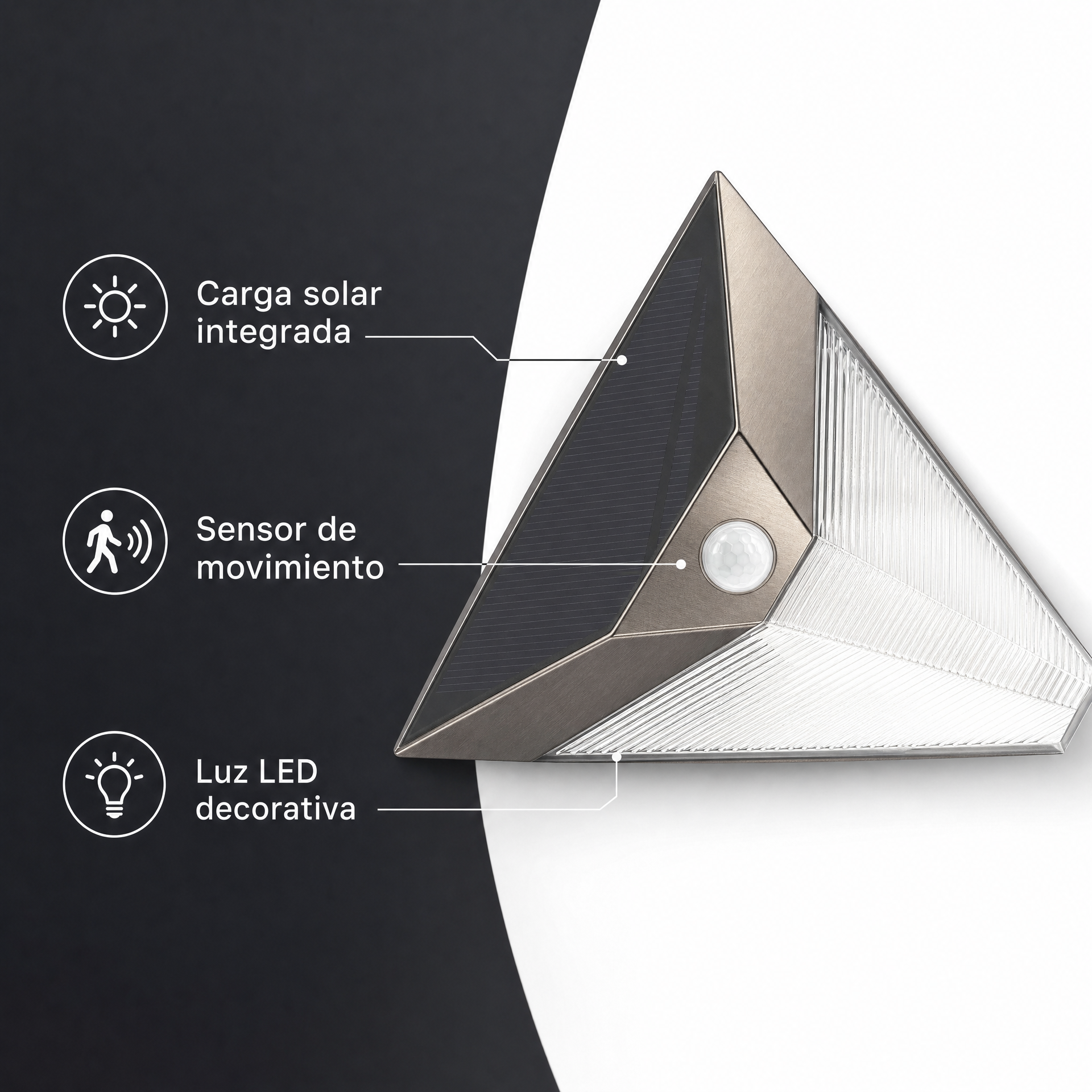 Livarno lámpara solar de pared LED triangular con sensor de movimiento