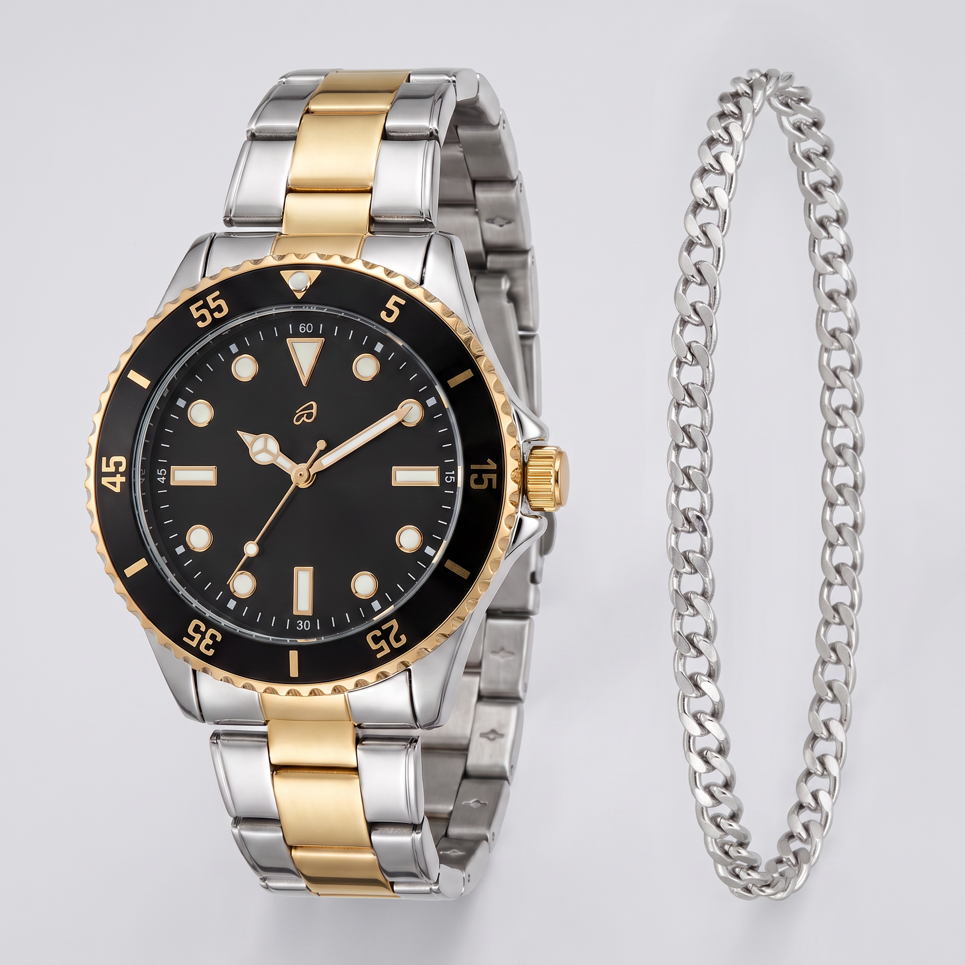 Auriol Set Reloj y Pulsera Bicolor