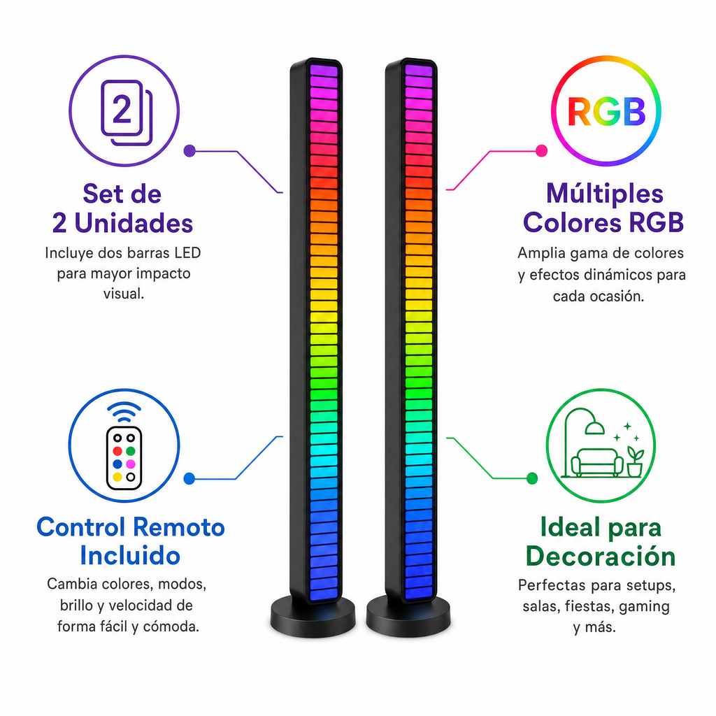 Casalux LED Barras Luz RGB Set 2 Unidades