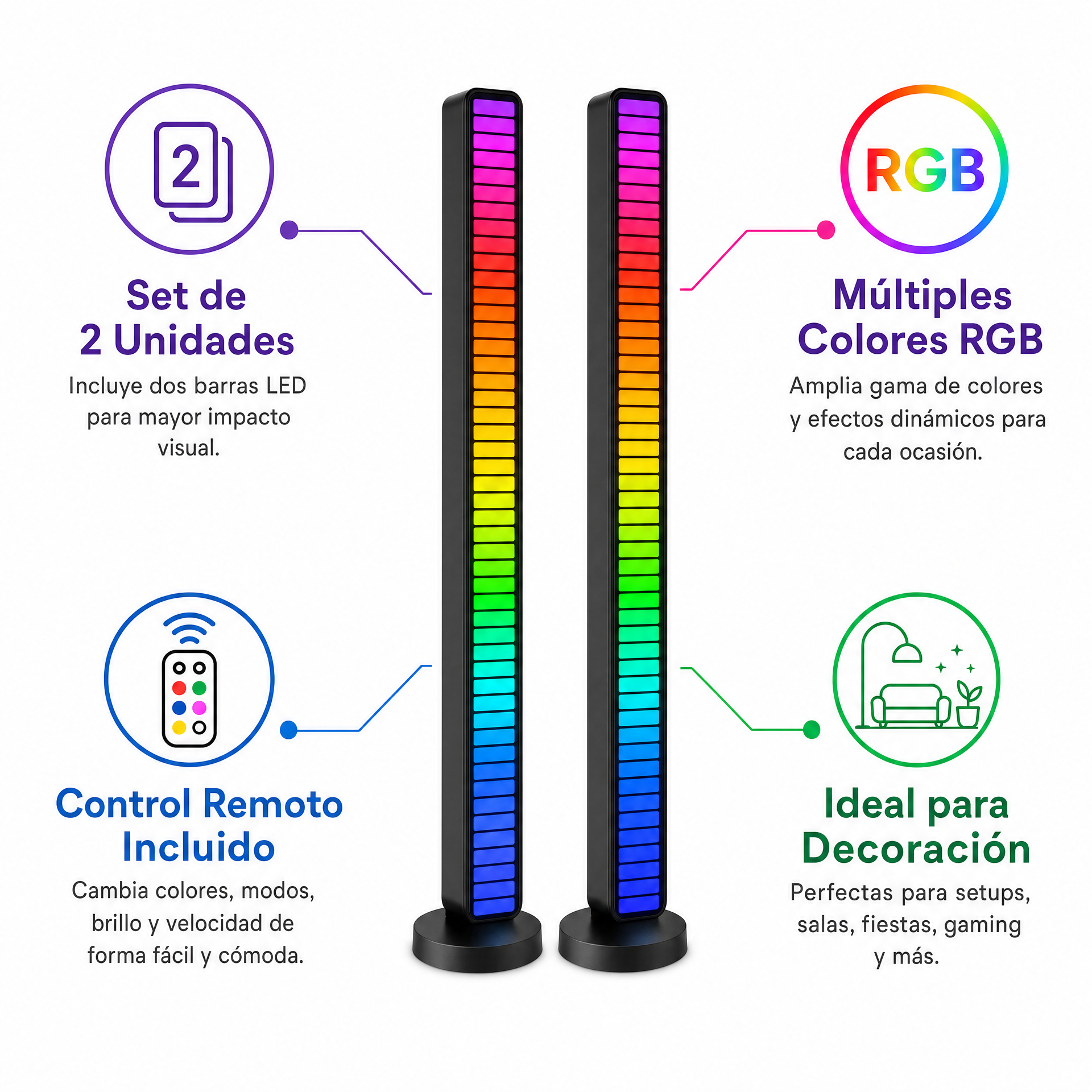 Casalux LED Barras Luz RGB Set 2 Unidades