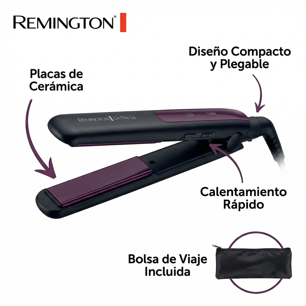 Plancha de Pelo de Viaje Remington On The Go