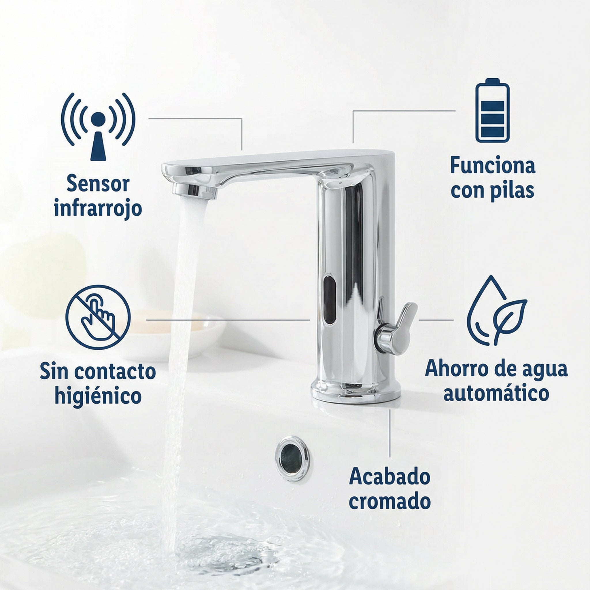 Grifo de Lavabo con Sensor Automático - Livarno Home