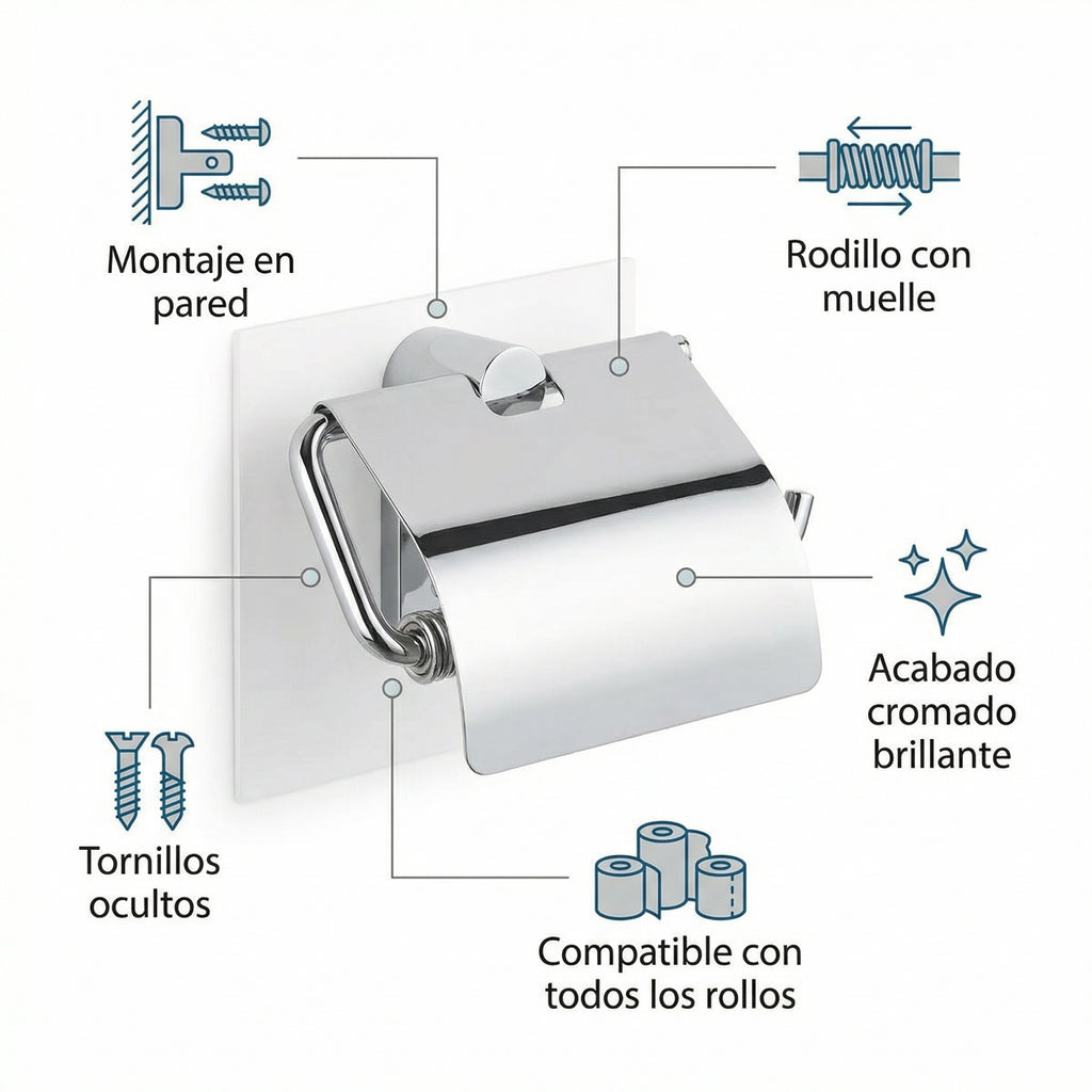 Portarrollos de Papel Higiénico Cromado - Livarno Home