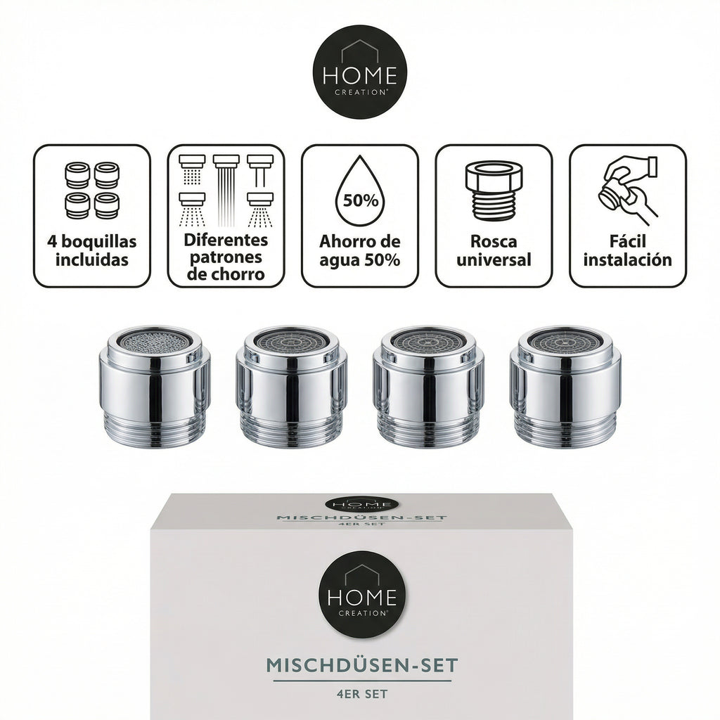 Set de 4 Boquillas Mezcladoras para Grifo - Home Creation