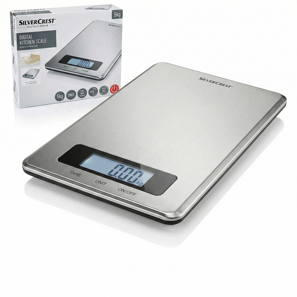 Bascula de Cocina Digital SilverCrest SKWS 5 A3 - Acero Inoxidable 5kg