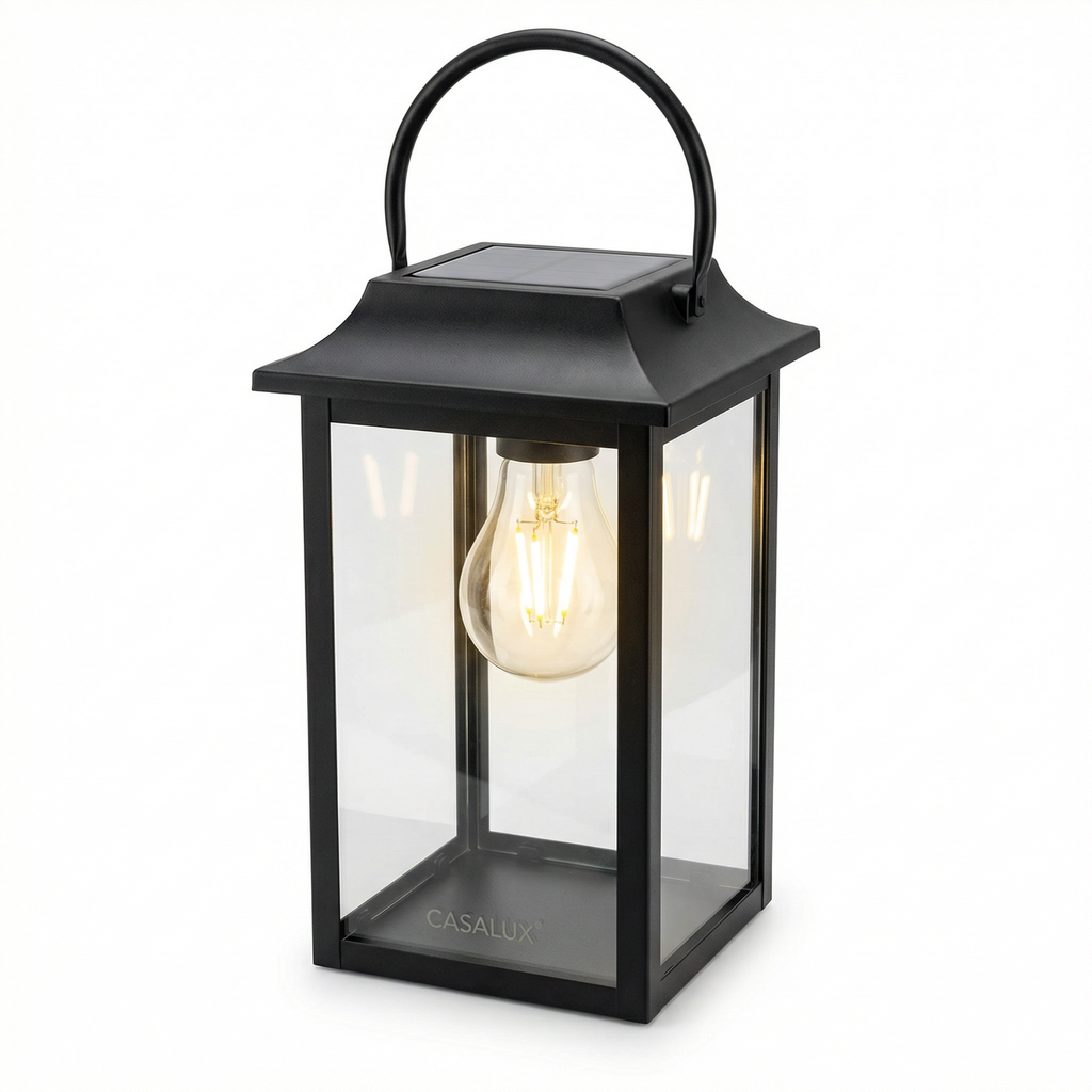 Farolillo Solar Filamento LED Negro Estilo Clásico | Casalux