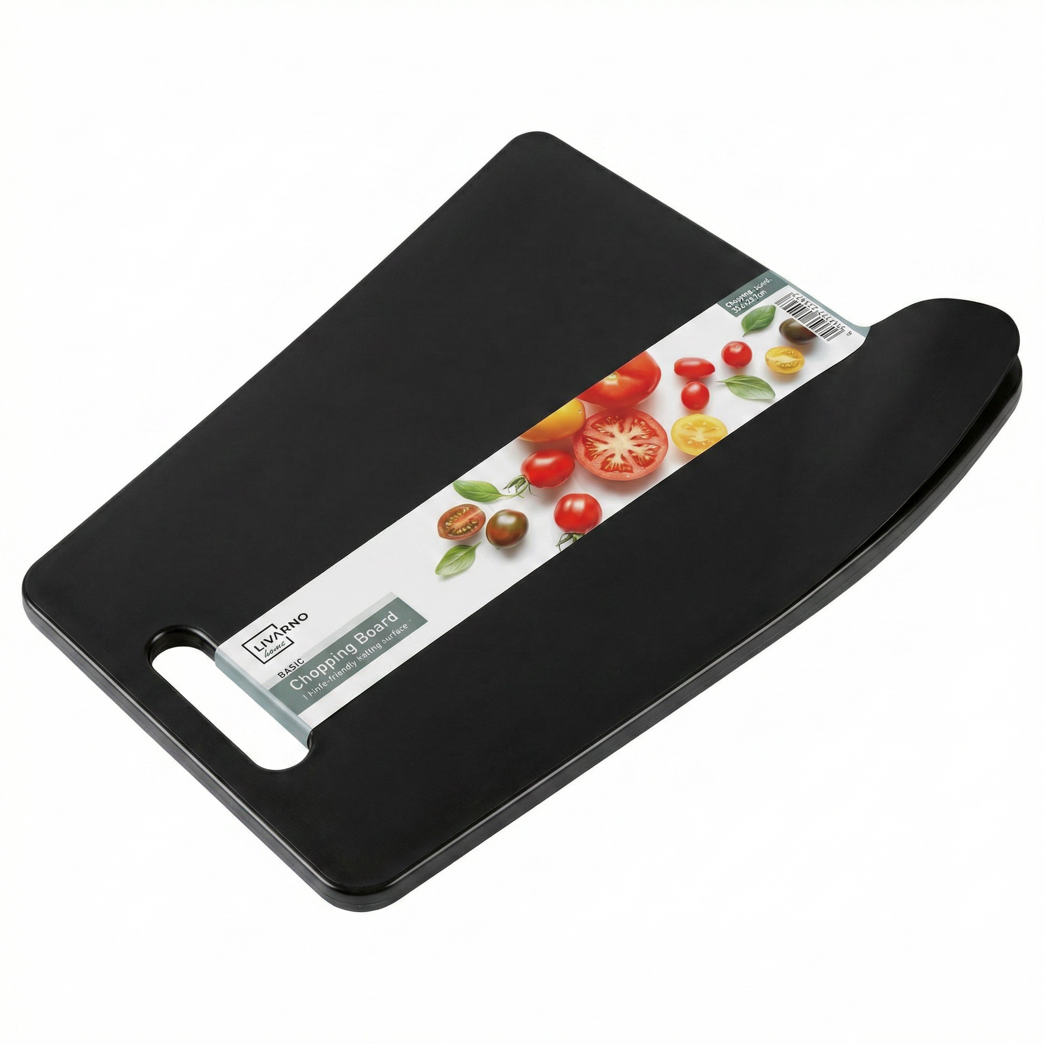 Tabla de Cortar Livarno Home - Negra con Asa Metalica 35,6x23,7cm