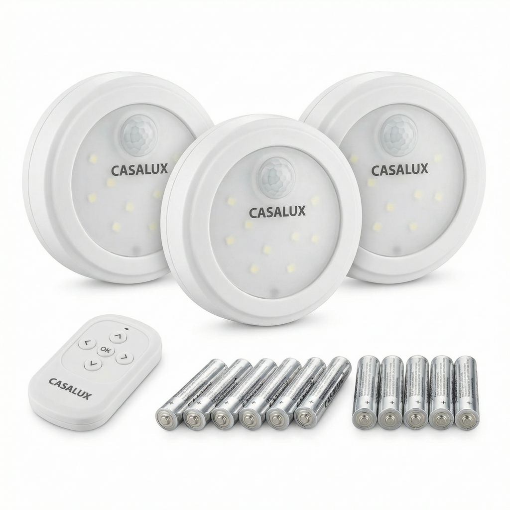 Set 3 Focos LED a Pilas con Mando y Sensor de Movimiento | Casalux