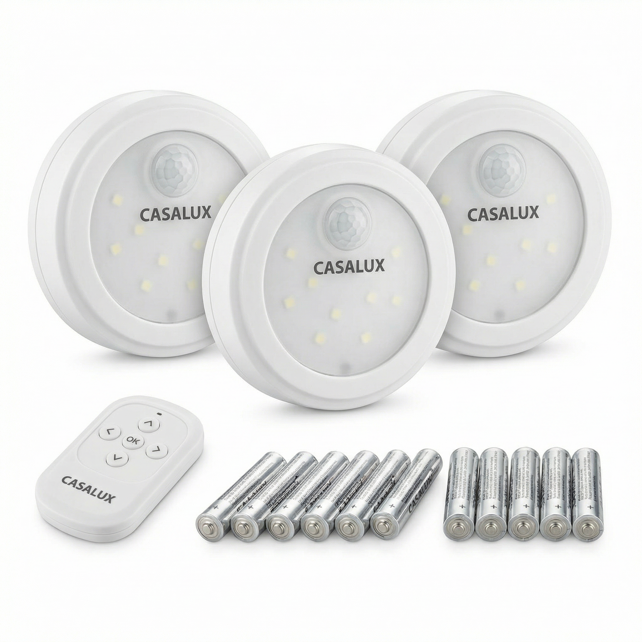 Set 3 Focos LED a Pilas con Mando y Sensor de Movimiento | Casalux
