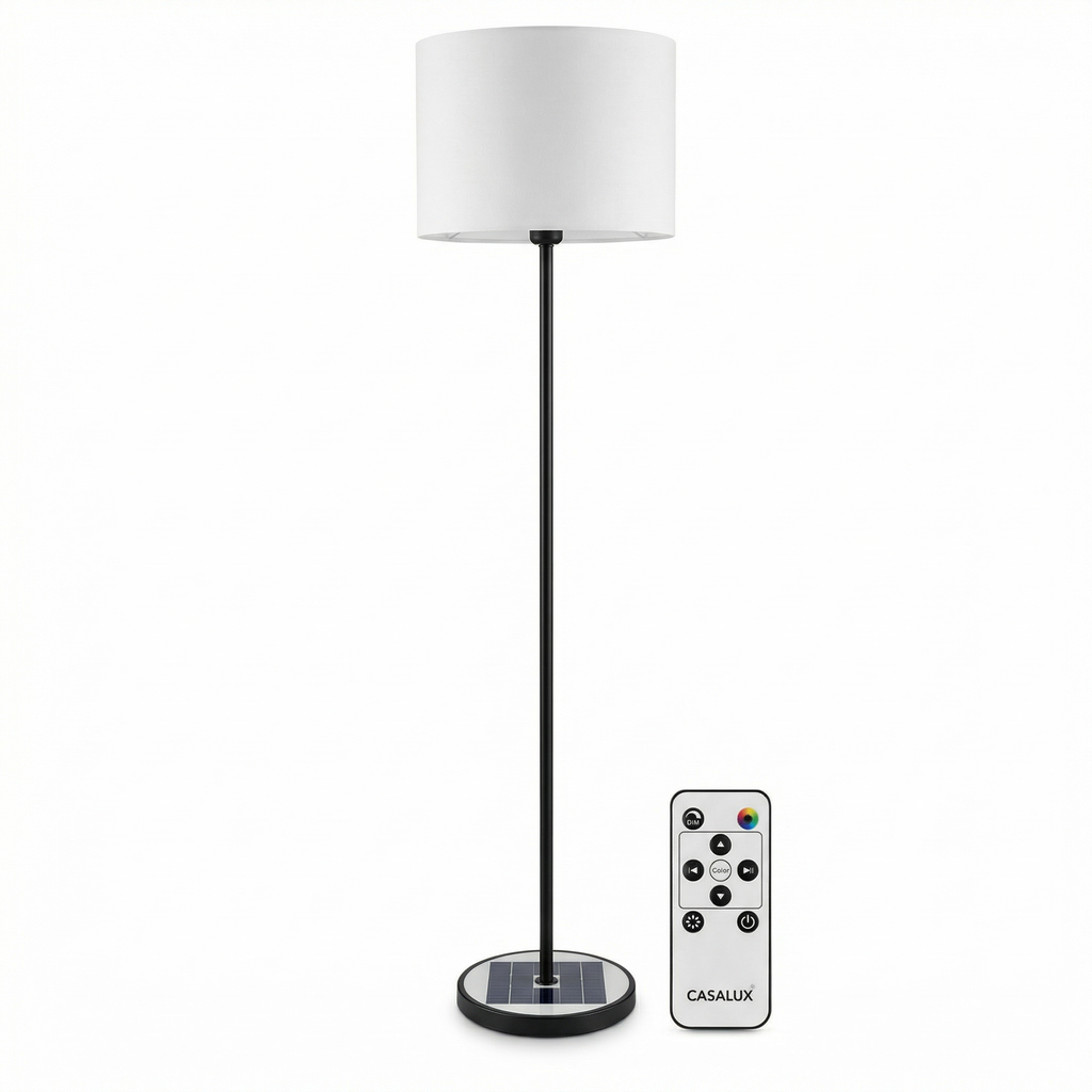 Lámpara de Pie Solar LED con Mando a Distancia y Cambio de Color | Casalux