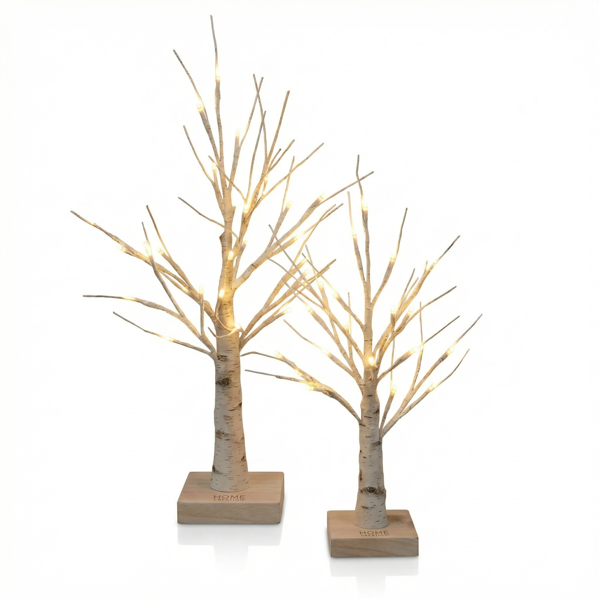 Set 2 Árboles Decorativos LED Abedul 20 LEDs con Timer | Home Creation