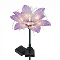 Estaca Solar LED Flor Lila con Fibra Óptica Decorativa | Belavi