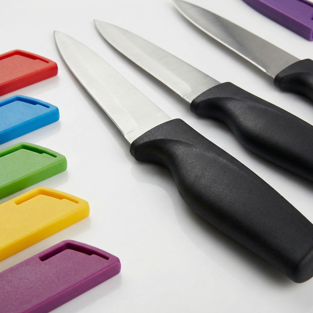 Set de Cuchillos de Cocina con Fundas Protectoras de Colores