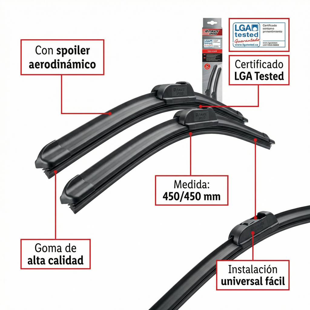 Escobillas Limpiaparabrisas con Spoiler Ultimate Speed - 450mm (Pack 2 uds)