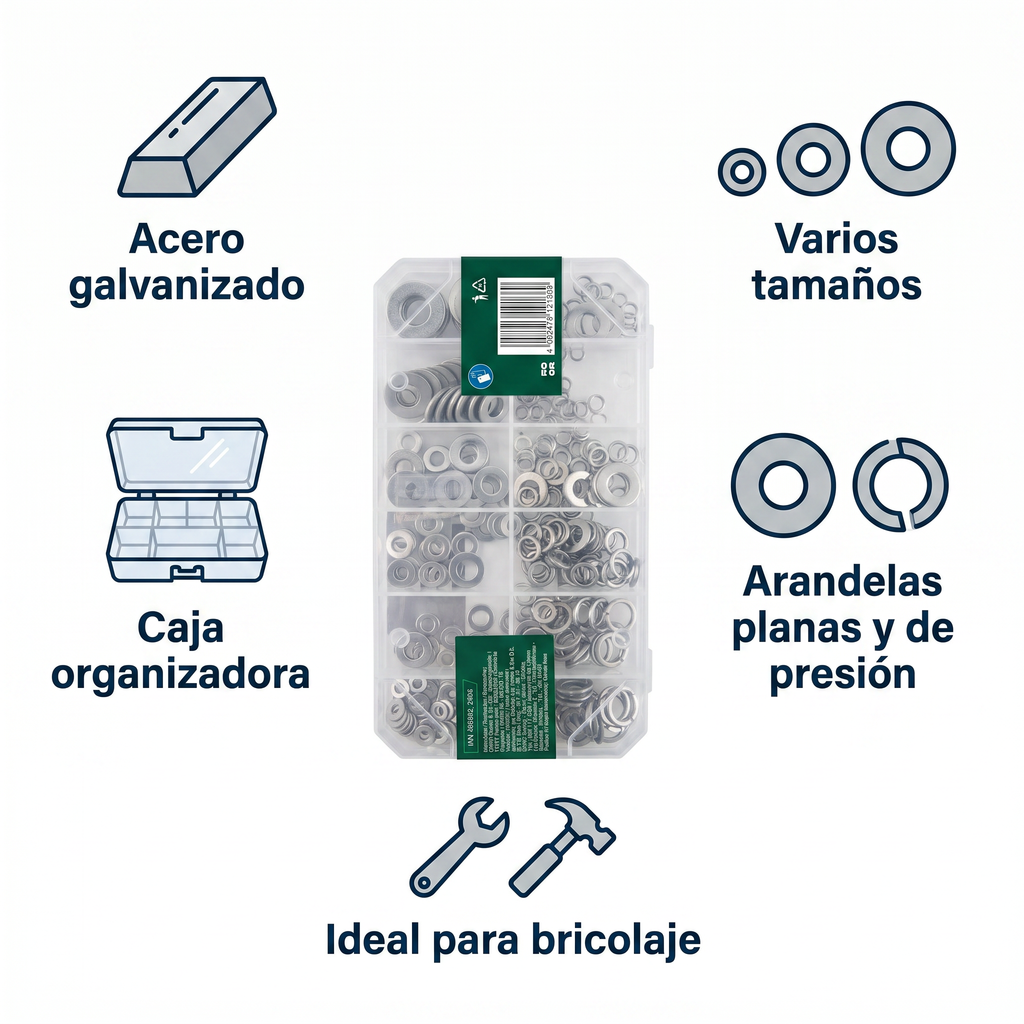 Set de Arandelas Surtidas con Caja Organizadora
