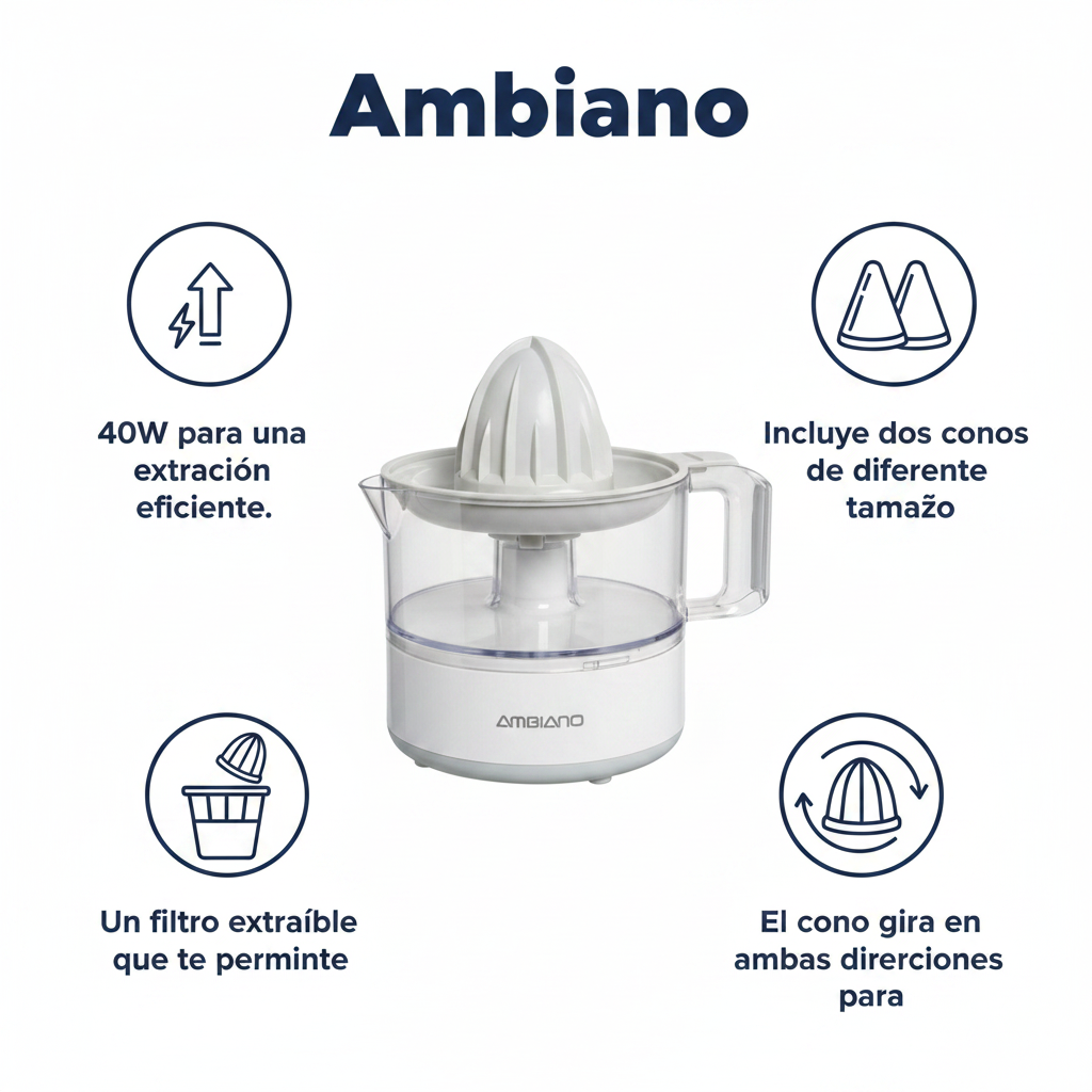Exprimidor Eléctrico de Cítricos con Jarra Transparente | Ambiano