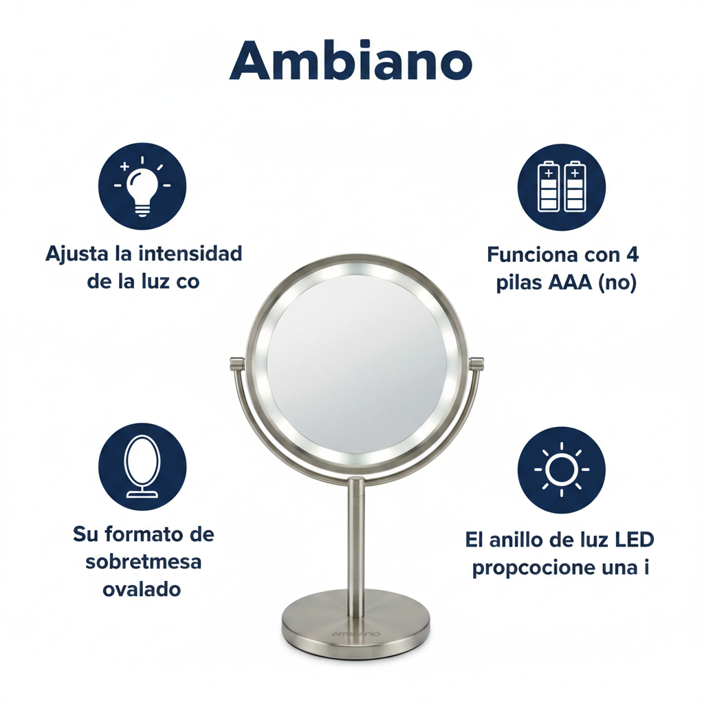 Espejo de Maquillaje LED Ambiano