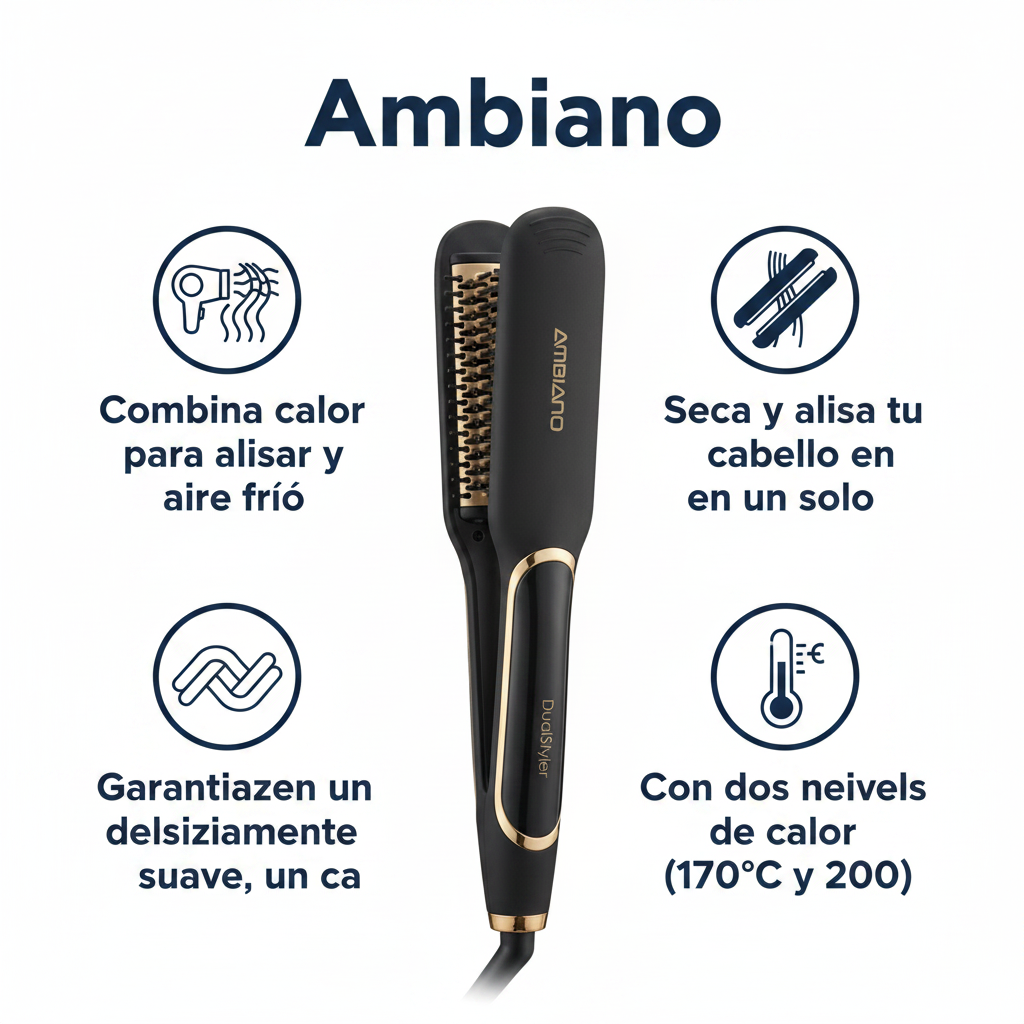 Cepillo Alisador Aire Frío DualStyler Ambiano