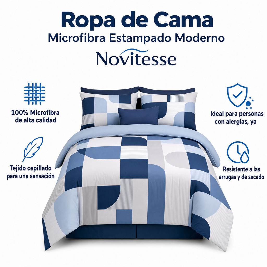 Ropa de Cama Microfibra Estampado Moderno Novitesse