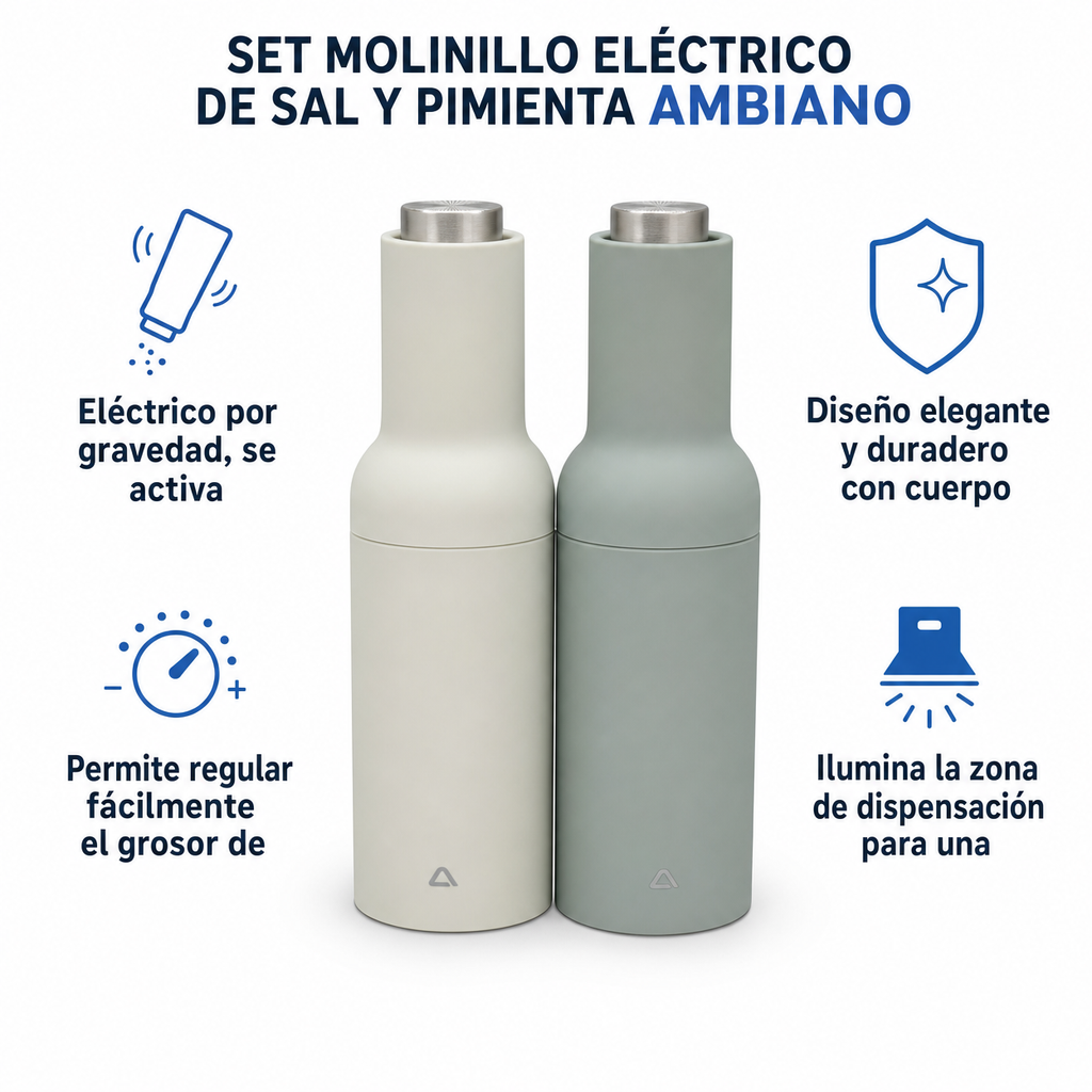 Set Molinillo Eléctrico de Sal y Pimienta Ambiano