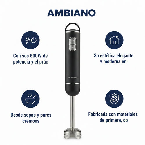 Batidora de Mano Retro Stabmixer Ambiano Negro 600W