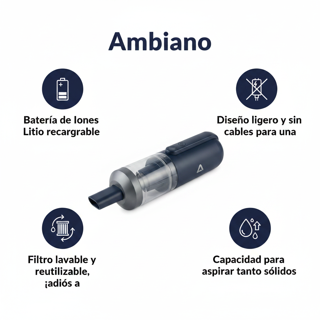 Aspirador de Mano Inalámbrico Ambiano