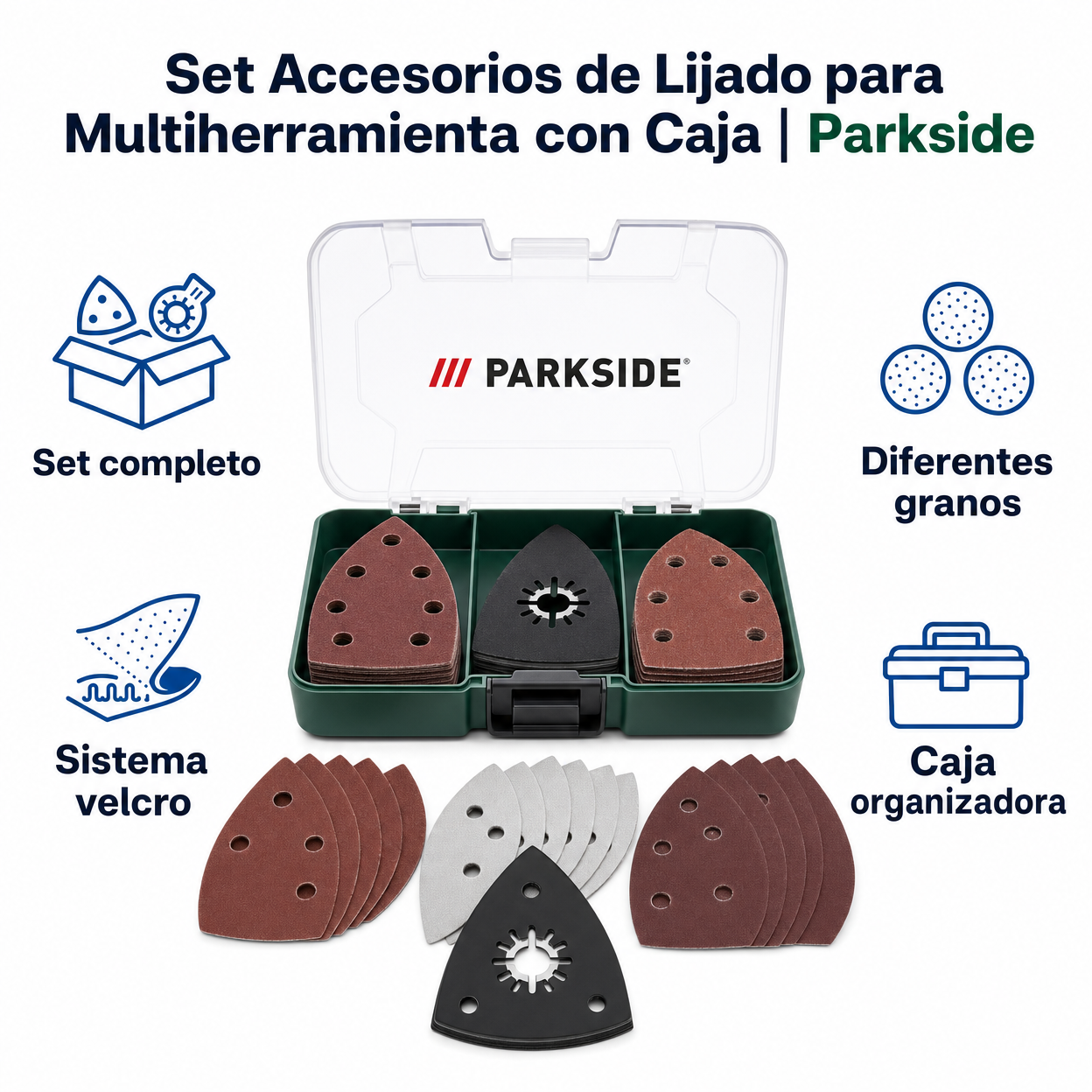 Set Accesorios de Lijado para Multiherramienta con Caja | Parkside