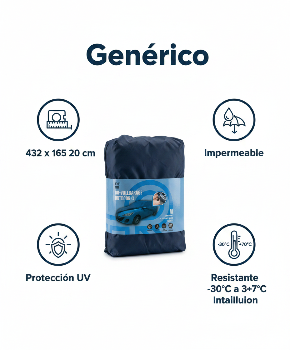 Funda Coche Completa Outdoor Impermeable Talla M 432x165x120 cm