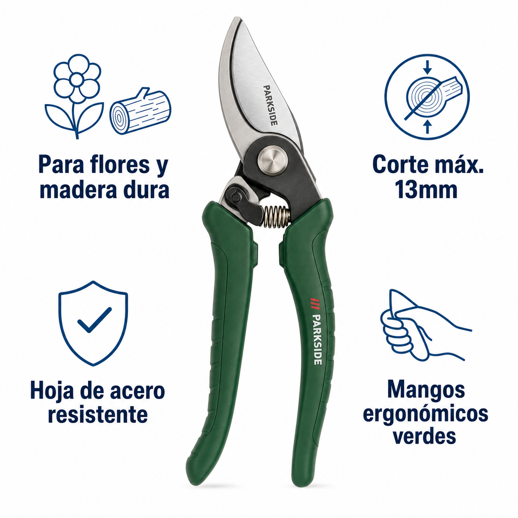 Tijera de Florista para Flores y Madera Dura Ø13mm | Parkside