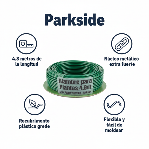 Alambre para Plantas Multiusos 4.8m Extra Fuerte y Flexible | Parkside