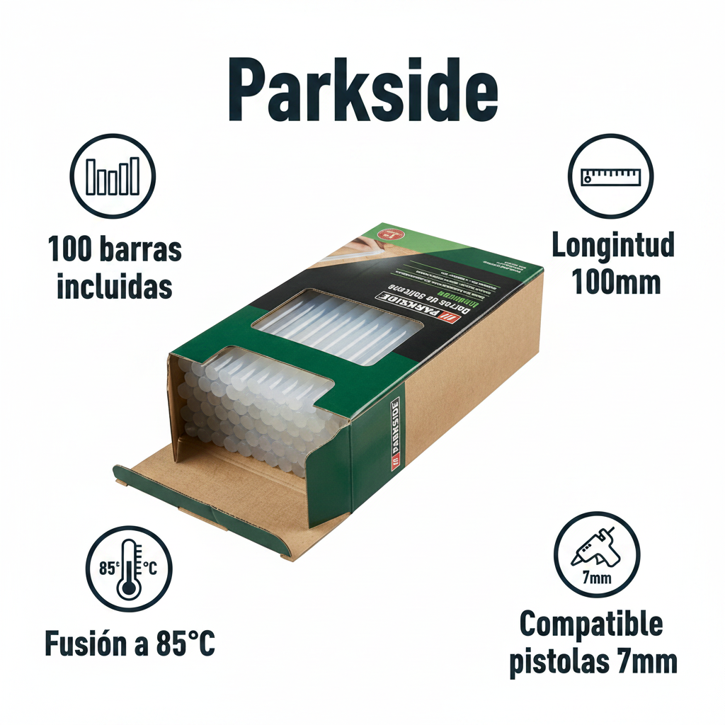 Barras de Silicona Caliente 100 Unidades 100mm Fusión 85°C | Parkside