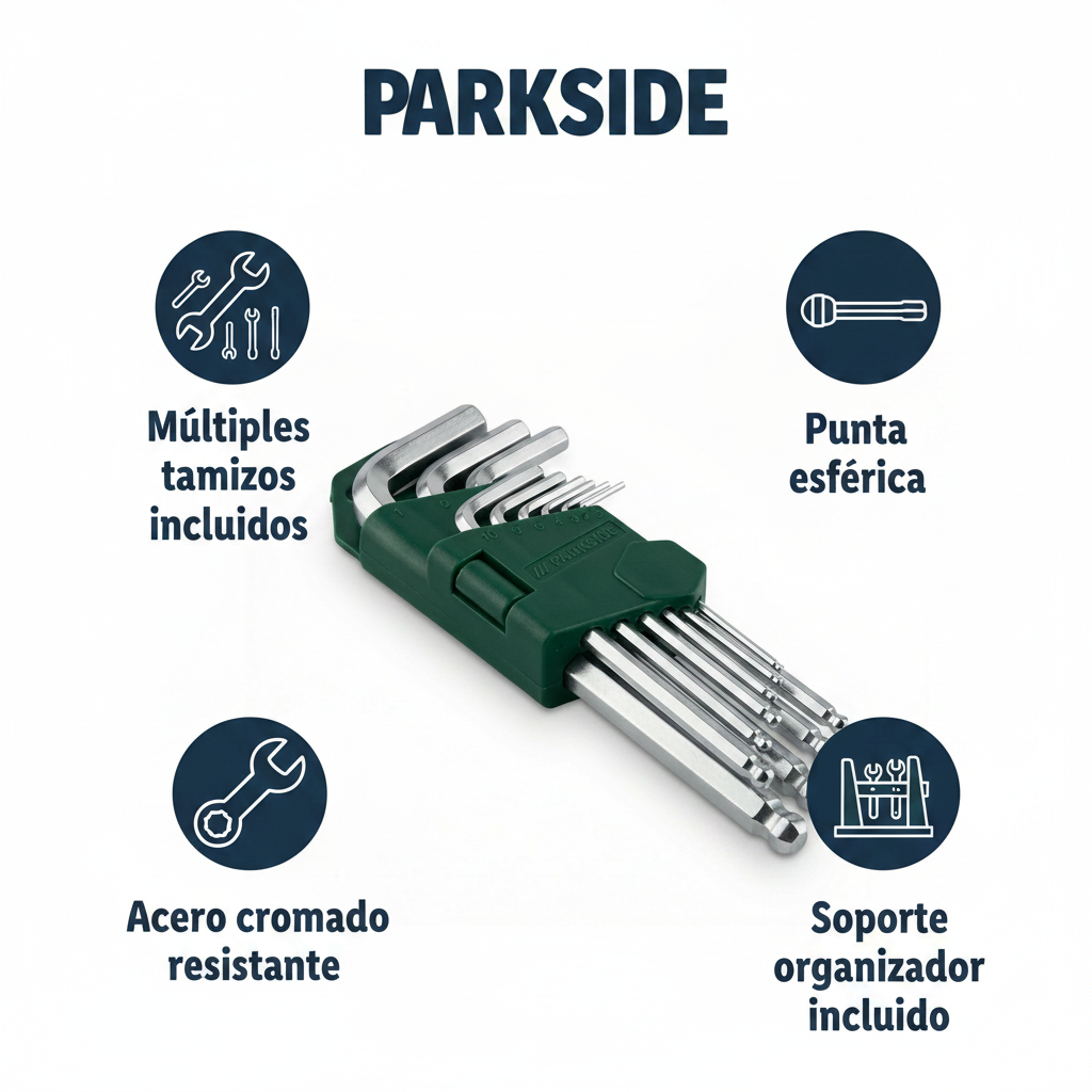 Juego de Llaves Allen Hexagonales con Soporte Organizador | Parkside