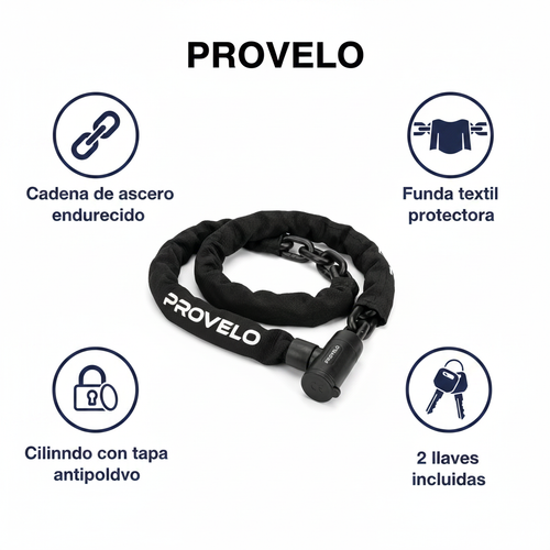 Candado de Cadena para Bicicleta con Funda Textil | Provelo