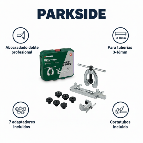 Abocardador Doble para Tuberías 3-16mm con Cortatubos y Maletín | Parkside