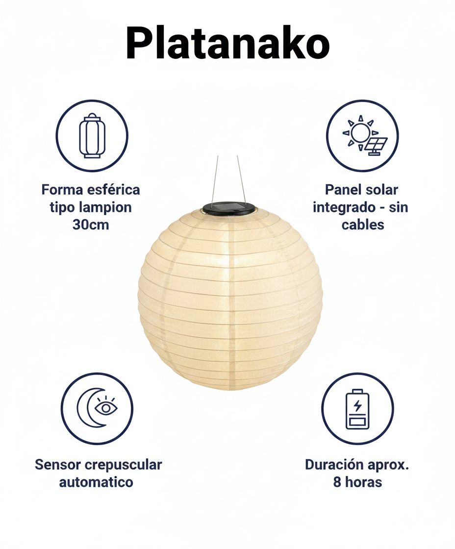Farolillo Solar LED Esférico Lampion 30cm - Livarno Home