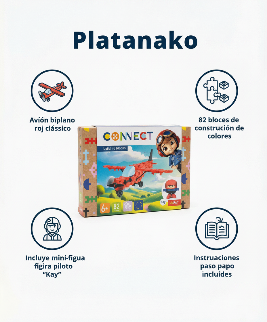 Bloques Construcción Avión Biplano 82 Piezas - Trefl Connect