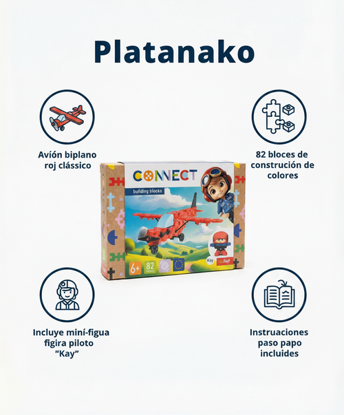 Bloques Construcción Avión Biplano 82 Piezas - Trefl Connect