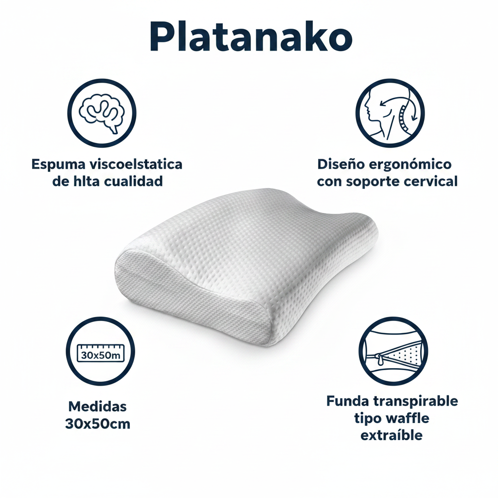 Almohada Cervical Viscoelástica 30x50cm - Emma Essentials